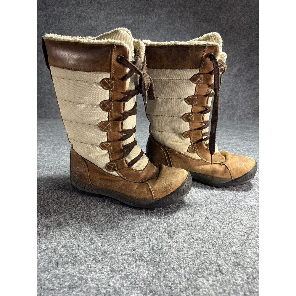 Timberland Hayes Valley Tall Waterproof Winter Boots Womens Size 8 Brown Lace Up